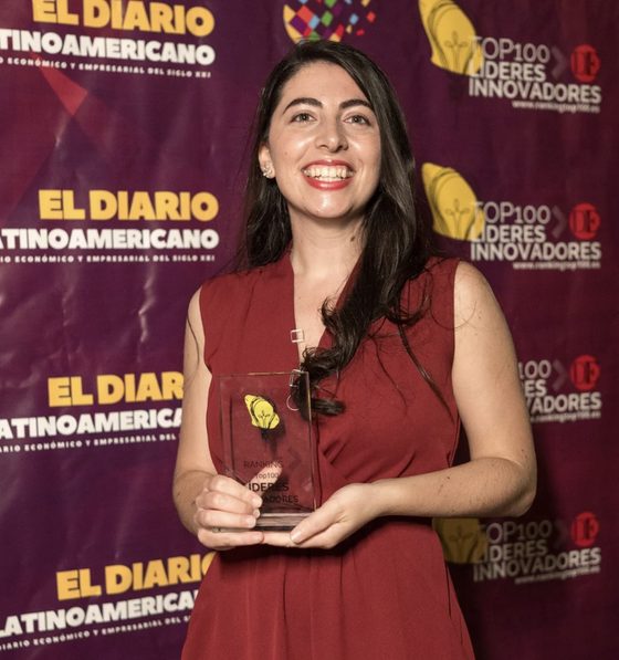 Astghik Zakharyan receiving the Top 10 Transformative Leaders award